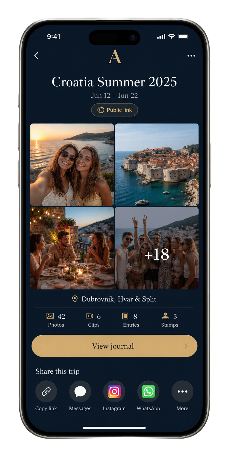 Atlas trip journal, Croatia Summer 2025, ready to share